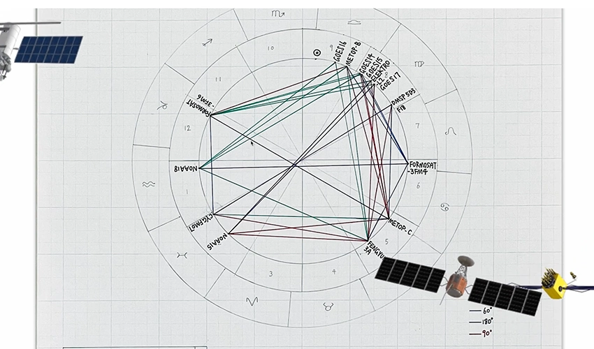 screenshot of a satellite chart and graph